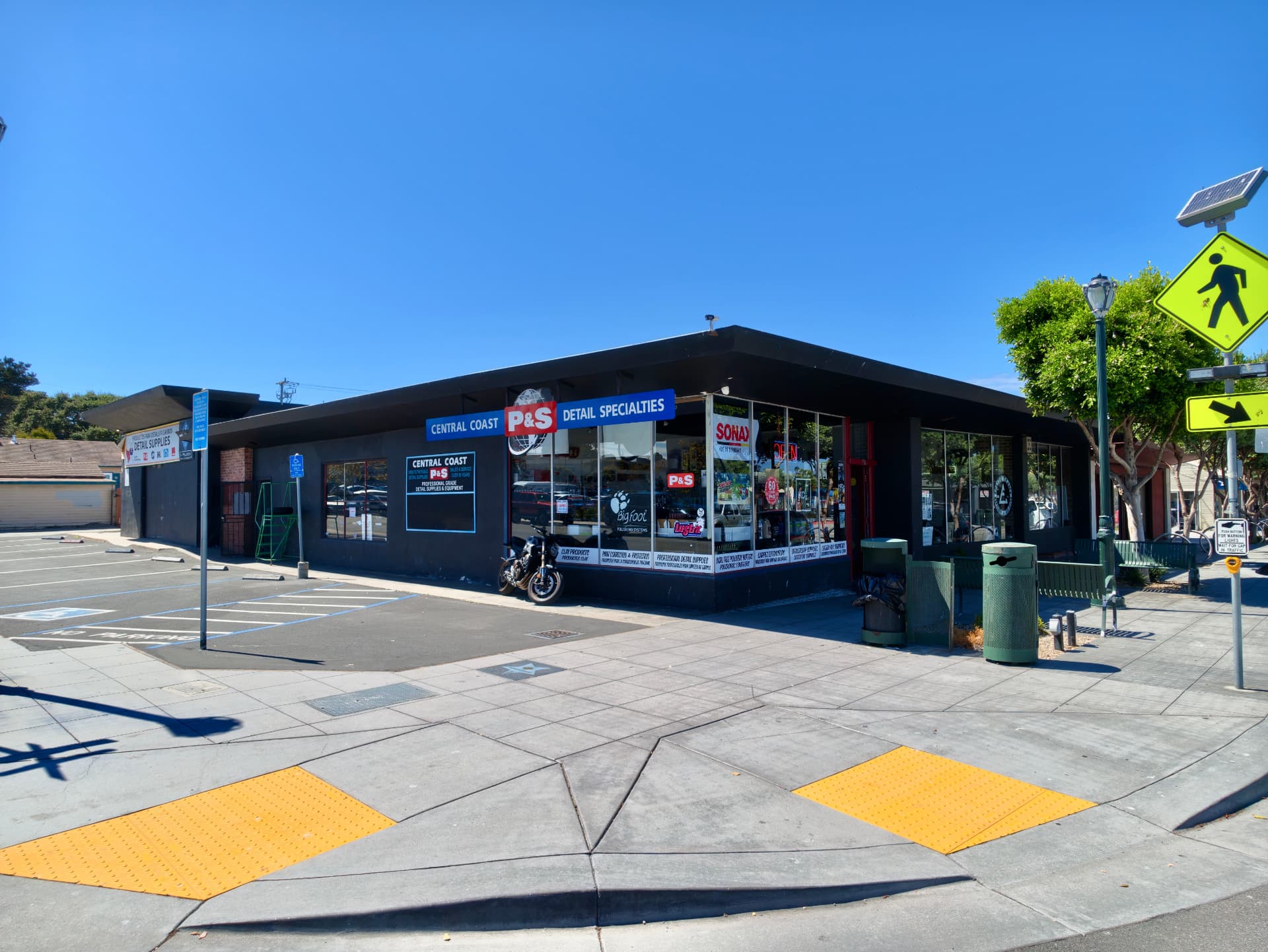 Central Coast P&S detail supply storefront at 786 Broadway Avenue in Seaside, California